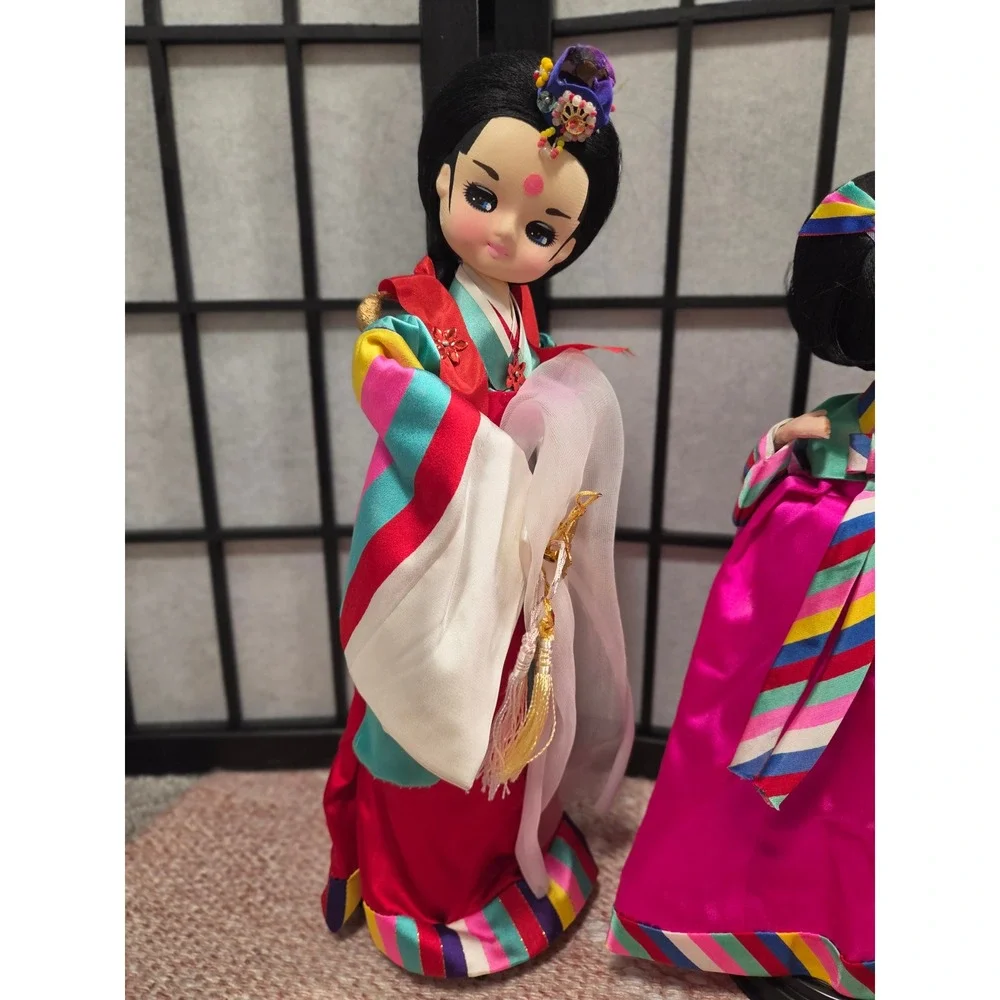 Vintage So Yea Doll Institute Korean Traditional Hanbok Dolls Set of 3 Seoul
